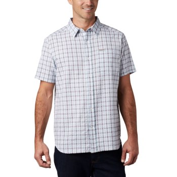 Columbia Brentyn Trail Short Sleeve Seersucker, Camisa Azules Para Hombre | 576210-LDZ